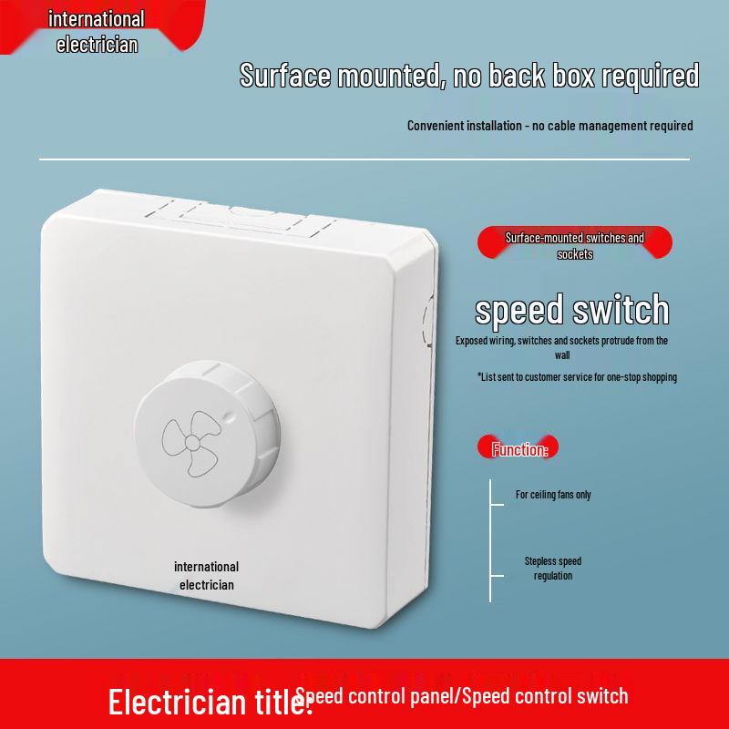 Surface-Mounted Integrated Switch Panel: One-Gang Single-Control, Two-Gang Double-Control, Wall Light Switch with Five Holes.