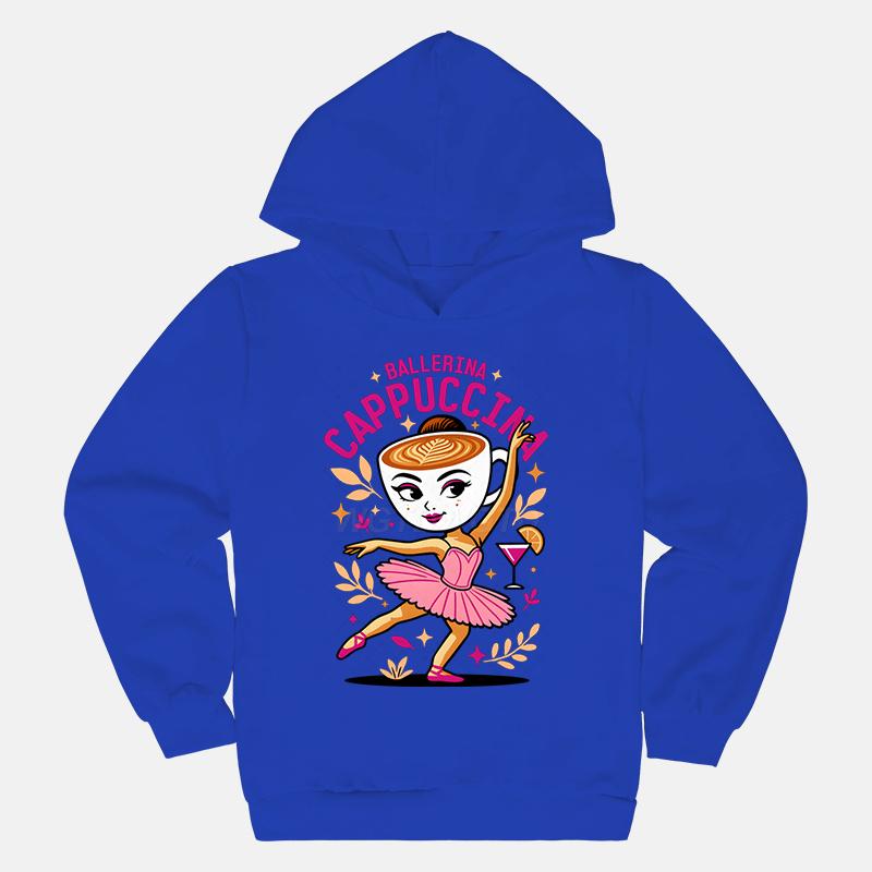Funnu Mikina s kapucí Oblečení pro holčičky a kluky Potisk Balerína Cappuccina Módní Ležérní Mikiny Svršky