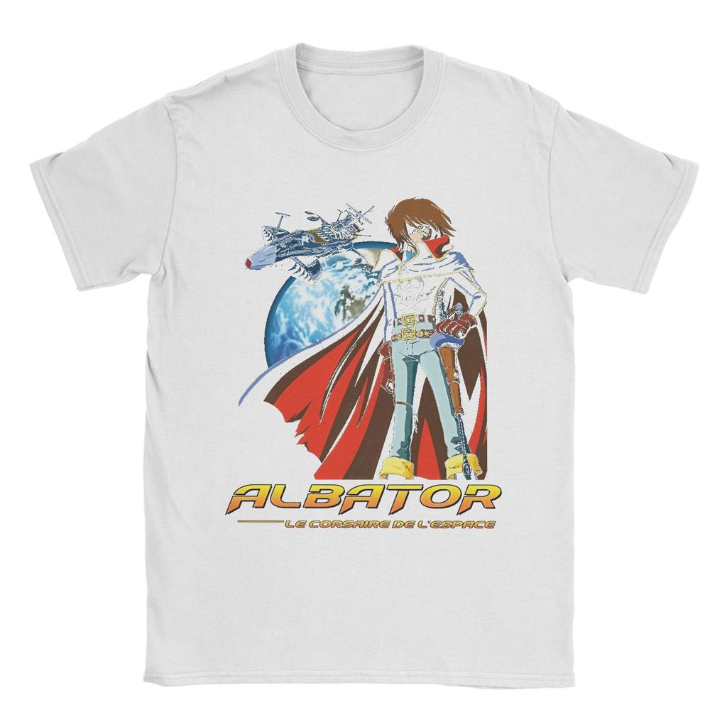 Harajuku T-Shirt Summer Anime Captain Harlock Trending T Shirts  100% Cotton Tee Shirt for Men Awesome Printed Short Sleeve Tops