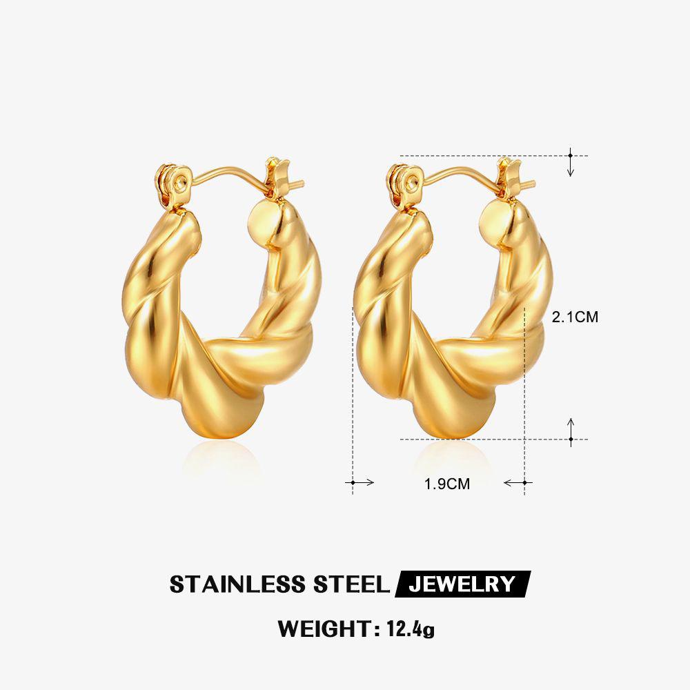 Simple Stainless Steel Earrings Wide Hoop Drop Earrings For Women Fashion Jewelry Accessories Gifts