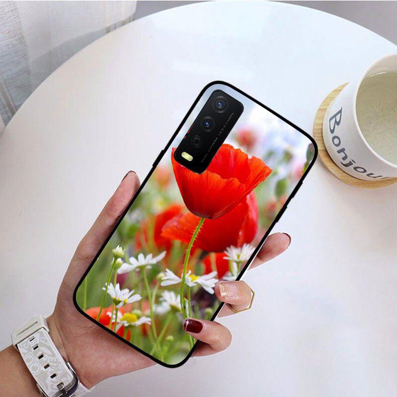 Poppy Flower Funda Phone Cover For Vivo Y31 Y30 Y33S Y11S Y12S Y17 Y20 Y20S Y21 Y21S Y1S Y53S Y15 Y19 Y91C V23 5G Cases Coque