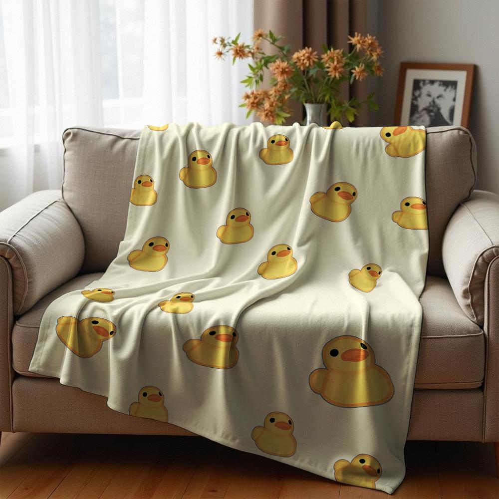 Yellow Irregular Floral Anime Cartoon Flannel Blanket Soft Warm Throw for Bedroom Sofa Car Kids Holiday Gift