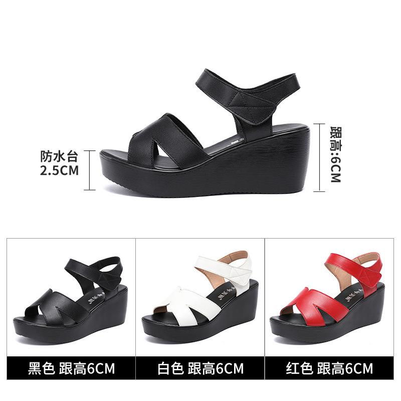 Taglia Piccola 33-43 Moda Scarpe Morbide in Pelle Sandali Zeppa Piattaforma Donna Sandali con Tacco Alto Estivi Ufficio Spiaggia Mamma