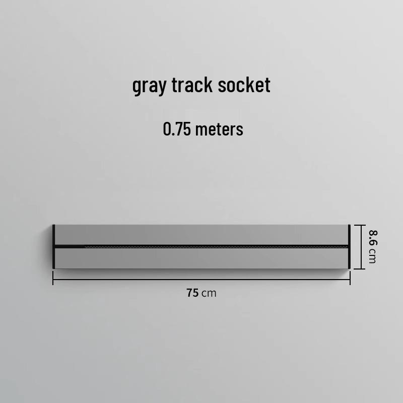 Track Power Strip for Kitchen & Living Room - Movable, Slide Rail, Anti-Shock Design