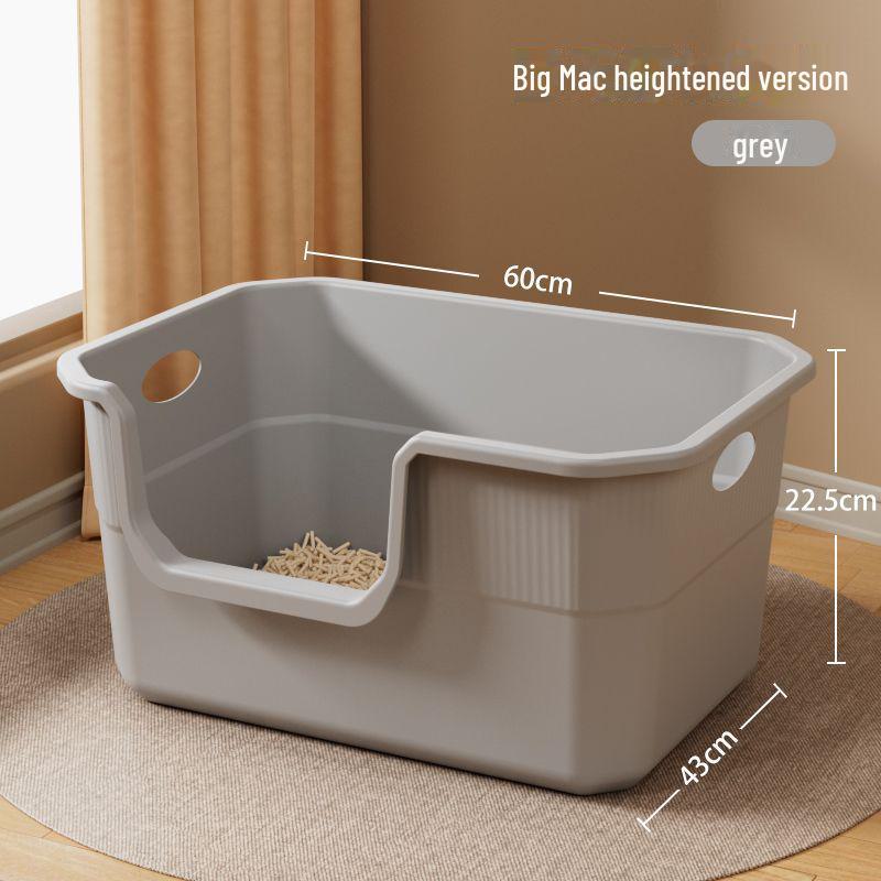 Extra Large Semi-Enclosed Splash-Proof Cat Litter Box for Maine Coons