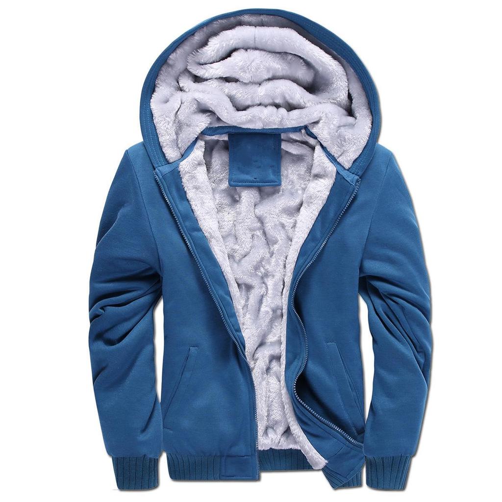 2021 Men's Thick Warm Hooded Fleece-lined Cotton Jacket