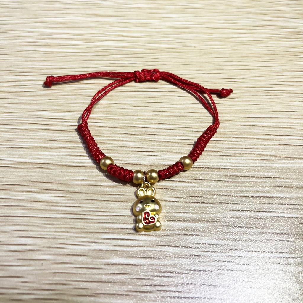 Cute Rabbit Charm Versatile Lovely Ceramic Woven Bracelet Anime Harajuku Lucky Ins Pendant Rope Chain Jewelry Gift