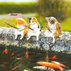 M-1/7pcs Fish Tank Fishing Cat Hanging Creative Landscape Home Office Ornaments Fishing Fun Mini Decorative Micro-Landscape