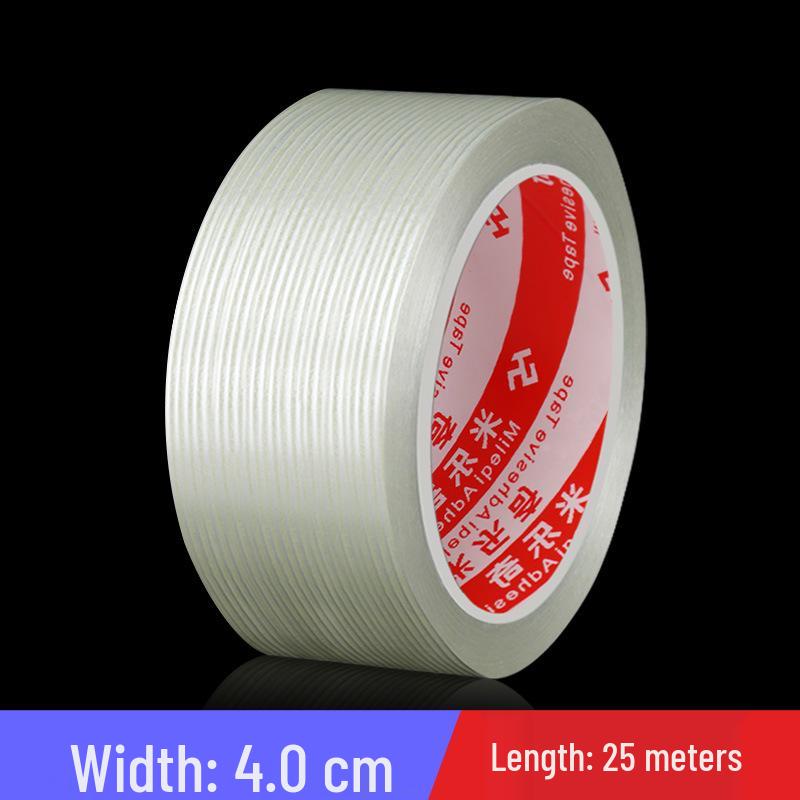 Strong Adhesive Striped Fiber Tape: Mold Fixing, Electrical Appliance Binding, No-Residue Packaging