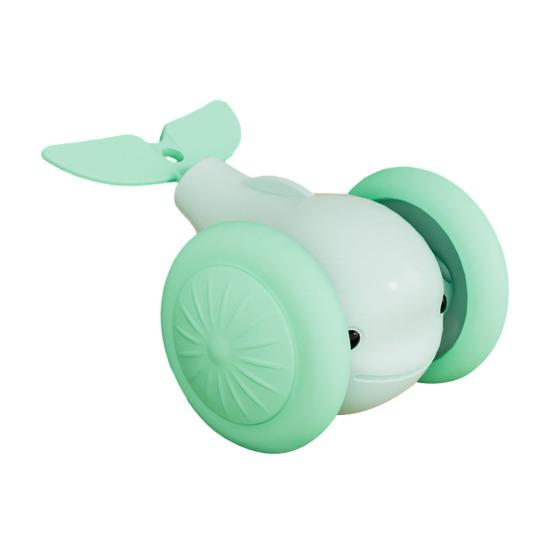 

Автоматическая движущаяся машина-кит, игрушка для кошек, интерактивная перекатывающаяся игрушка для кошек со светящимися колесами, перезаряжаемая, умная игрушка для упражнений для котят для домашних кошек зелёный