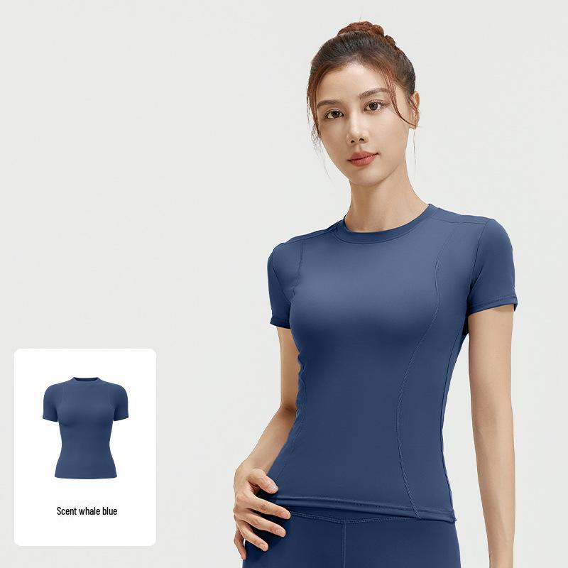 

Женские облегающие спортивные топы с коротким рукавом Juyitang для занятий в спортзале, бега и йоги M