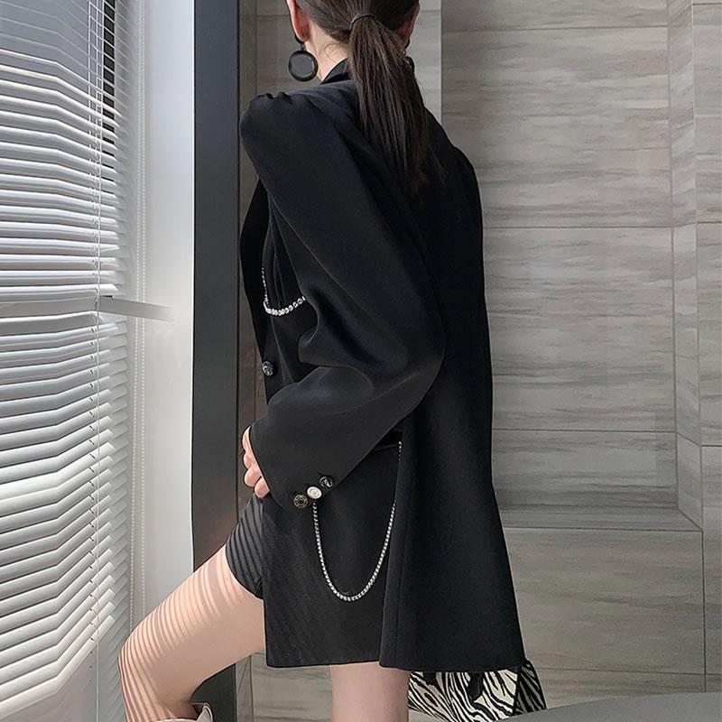 Xitao Fashion Goddess Fan Schwarzer Blazermantel LDD1683