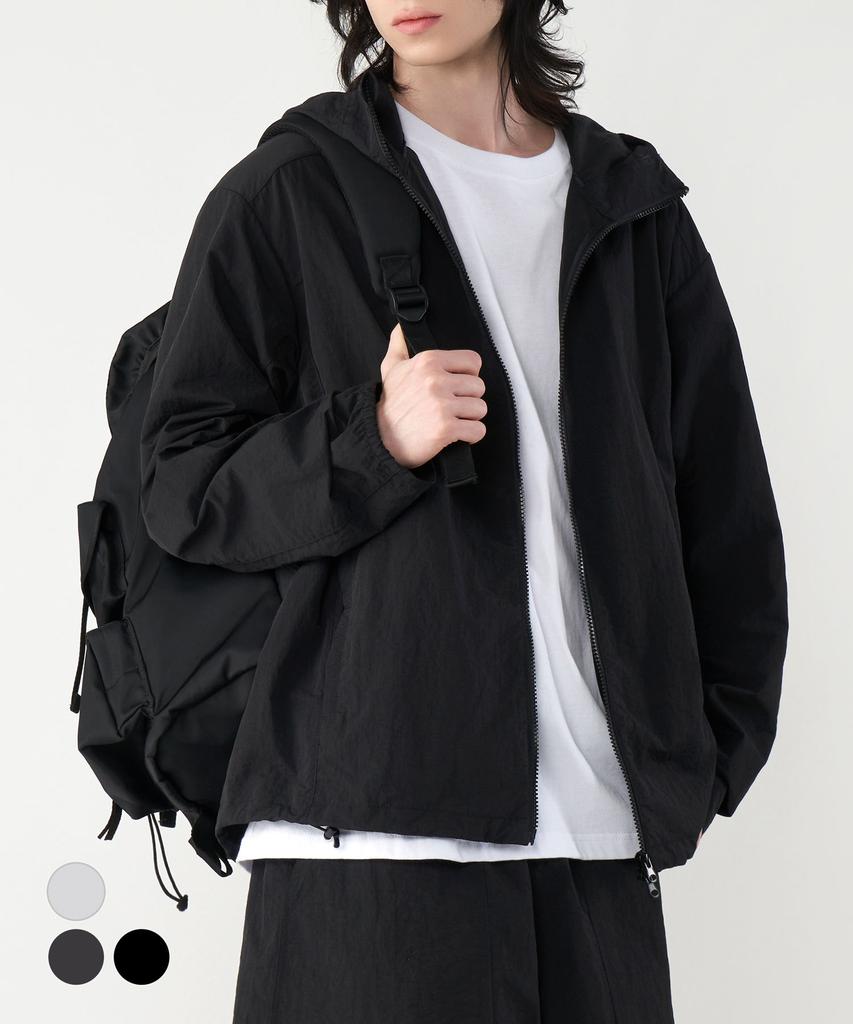 Untapped Studio 2Way Nylon Hooded Windbreaker Jacket 3 Colors