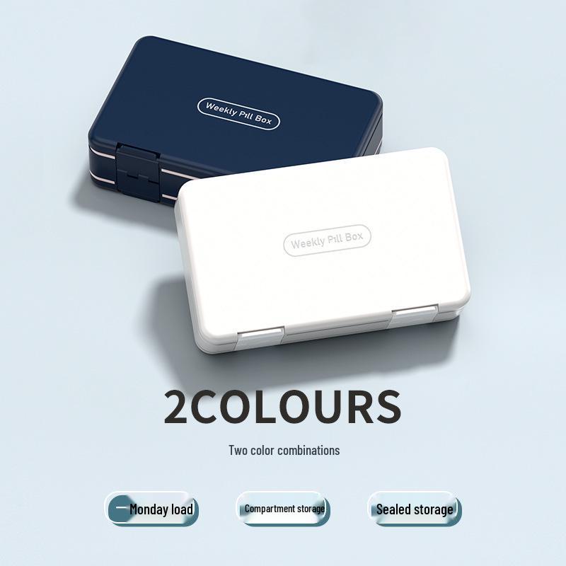 Portable Weekly Pill Organizer with Three Daily Compartments: Morning, Noon, and Night