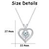 Luxury Heart Pendant Rhinestone Necklace: Colorfast Clavicle Chain, Elegant Birthstone Gift for Women