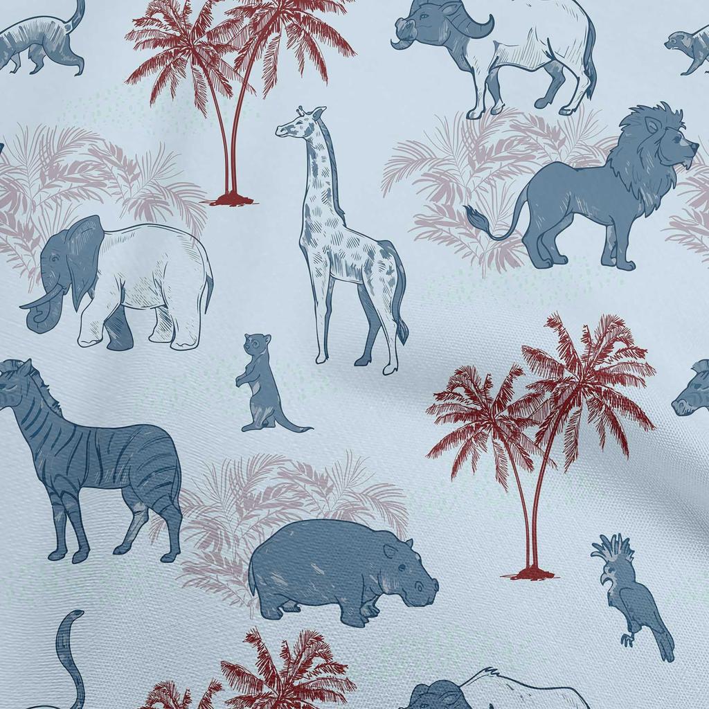 oneOone Cotton Flex Brown Fabric Tropical Animal Sewing Craft Projects Fabric Prints By Yard 40 Inch