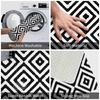 TAPPETO GEOMETRICO BIANCO E NERO CON DIAMANTI BY OZCUSHIONSTOO Antiscivolo Zerbino Tappetino Ingresso Casa Soggiorno Tappetino per Piedi Tappetini