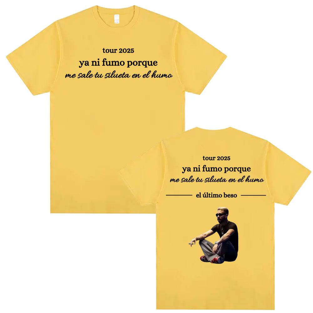 Mora Ya Ni Fumo Porque El Ultimo Beso Printed Tee Shirt Mens Clothing High Street Summer Tshirt 100 Cotton Oversized T Shirt