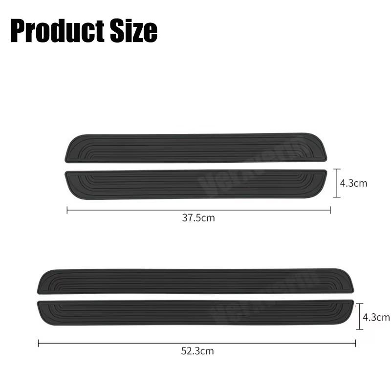 4pcs Car Door Plate Protector Stickers Rubber Durable Car Sticker Sill Scuff Cover Anti Scratch Decal Door Plate Protector