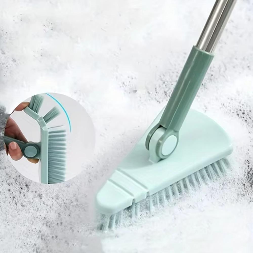 Flexible Long Handle Triangle Floor Brush Hard Bristle Detachable Floor Gaps Brush Cleaning Tool Corner Gap Brush Bathroom