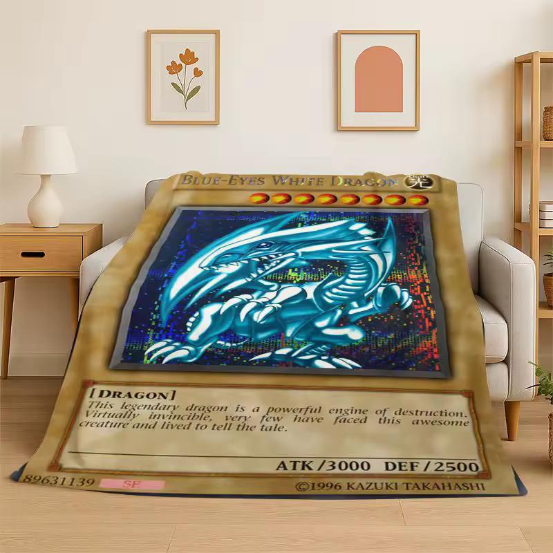 Yu-Gi-Oh Monster Card Cartoon Anime Flannel Blanket Soft Warm Throw Blanket for Bedroom Living Room Bed Travel Camping Picnic