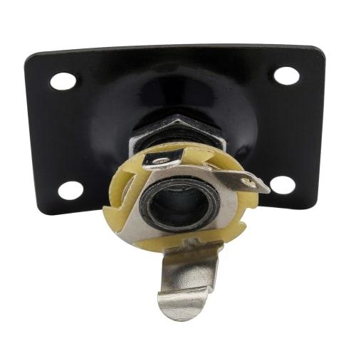 Musiclily Rectangular Electric Guitar Input Jack Plate & Socket, Black