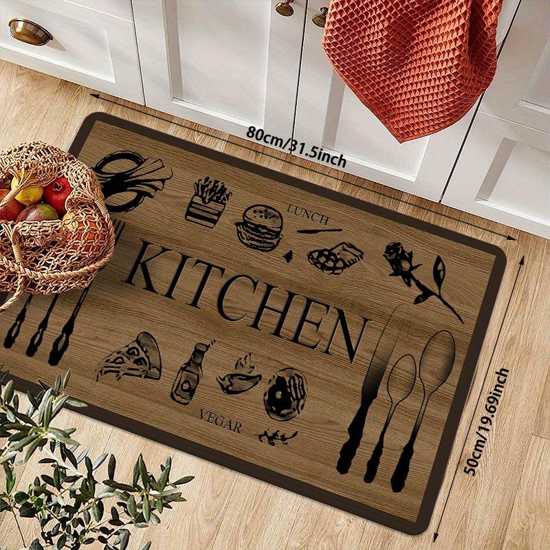 1Pcs Anti Fatigue Kitchen Rugs, Vintage Wood Print Waterproof Non-Slip Thick Cushioned Kitchen Mat Heavy Duty Comfort Standing Mat for Kitchen
