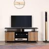 TV Cabinet Up to 55" with Cabinets and Shelves in Wood and Aluminum, 120x40x52.2cm