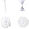 22PCS Red&Pink 3D Paper Flower Tissue Hanging Decoration Honeycomb Flower Paper  Wedding Festival