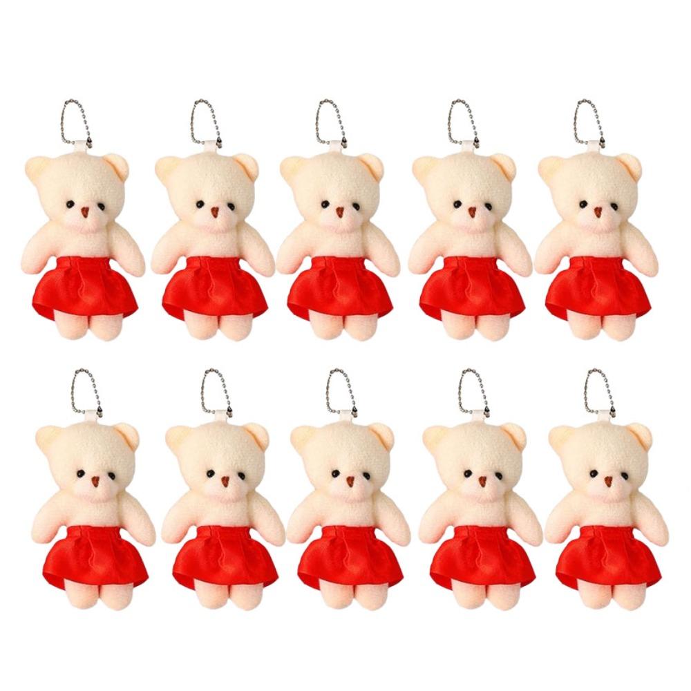 10pcs/set Cartoon Bear Plush Keychains Toys Plush Doll Mini Bear Plush Toy  Girlfriends