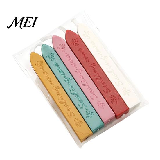 Sealing Wax Sticks 5PCS Sticks, with Wicks, Classic Color Envelope Strips, for And Vintage Craft Decor Strips Wedding Invitations