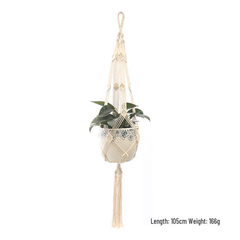 

Hand-Woven Macrame Cotton Plant Hanger