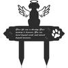 Angel Dog Memorial Metal Sculpture with Wings