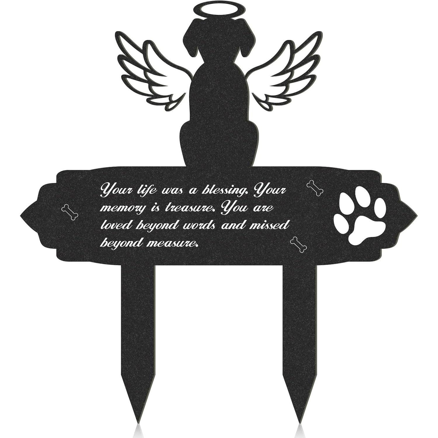 

Angel Dog Memorial Metal Sculpture with Wings