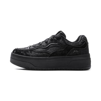 Li Ning Cheese 2.0 Slip Resistant Cushioning Abrasion Resistant Breathable Low Top Skateboard Shoes Women's Black AGCV348-3
