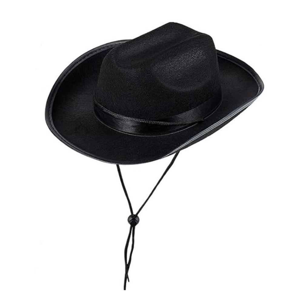 Solid Color Western Cowboy Hat Wide Brim Top Hat Classic Jazz Hat Travel