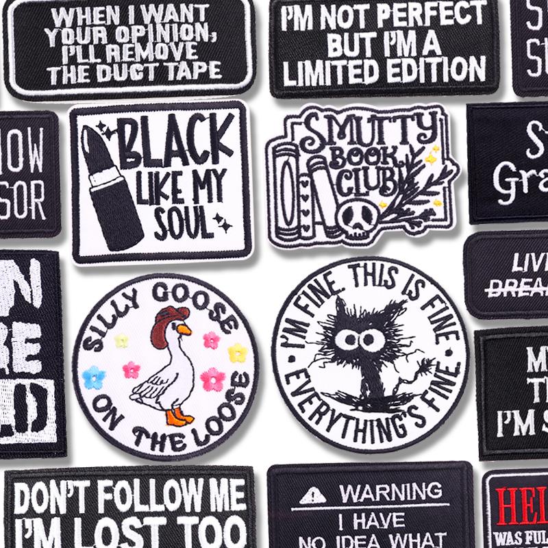 Embroidered Patches Diy Letter Slogan Patch Iron On Patches For Clothing Thermoadhesive Patches For Clothes Jackets Hats Badges