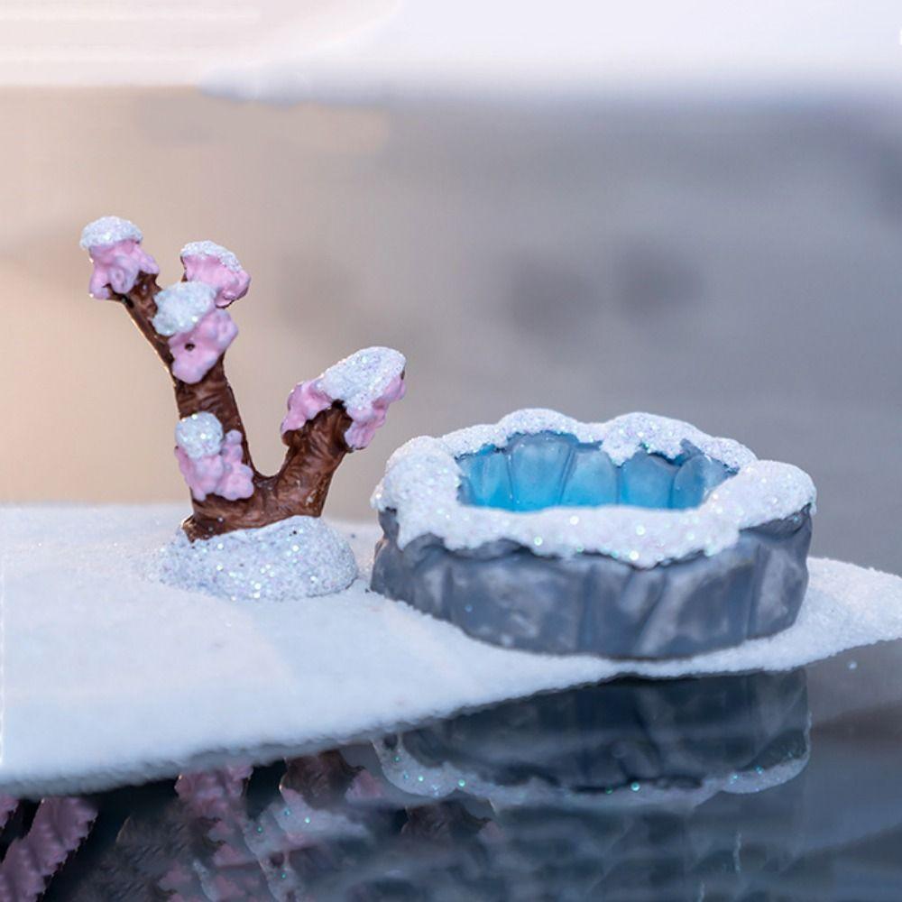10pcs/set Chinese Style Retro Archway Bridge Snow Scenery Simulation Ancient Construct Layout Lifelike Resin