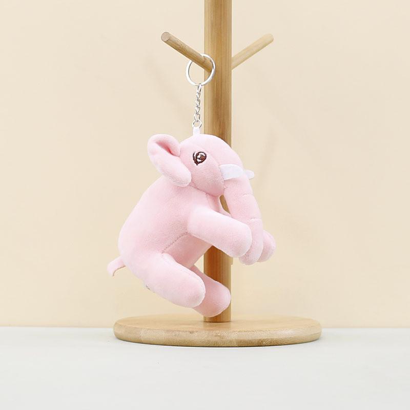 Charming Elephant Plush Keychain Cute Stuffed Animal Doll Perfect For Bag Accessories
