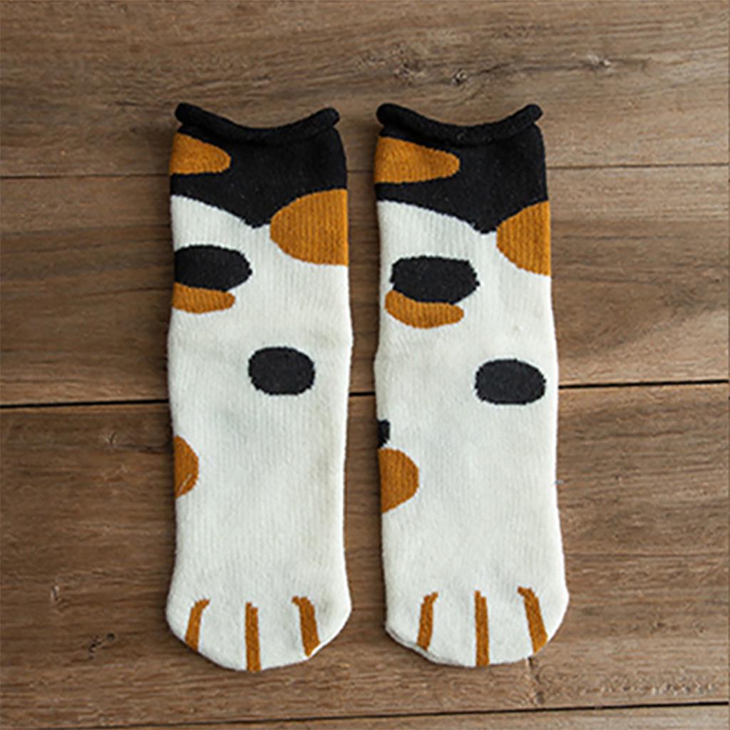 Women Fashion Cat Coral Thickening Cooton Middle Stockings Socks