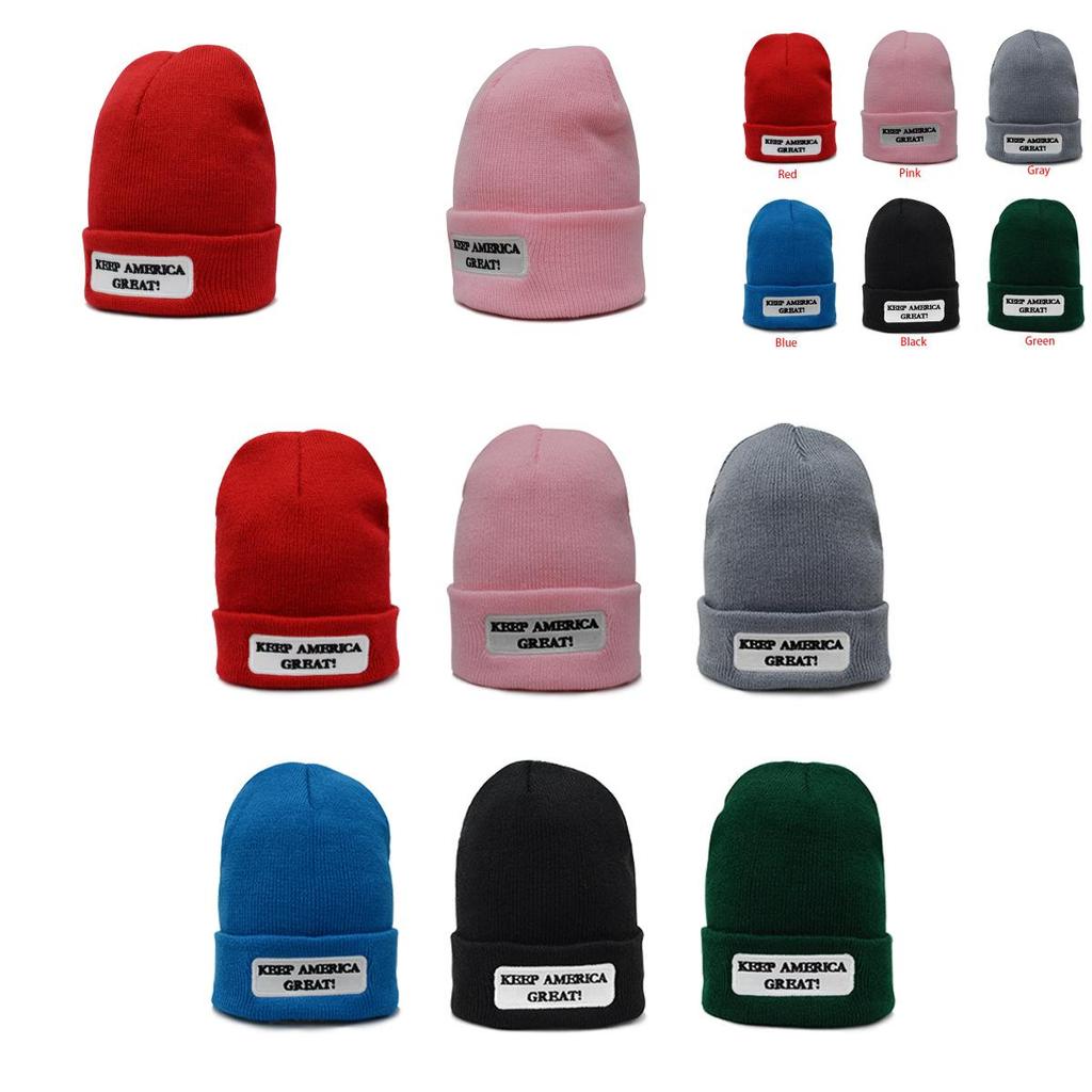 Trump Winter Beanie Hat Keep America Great Knit Beanie Warm Ski Cap Unisex Hats