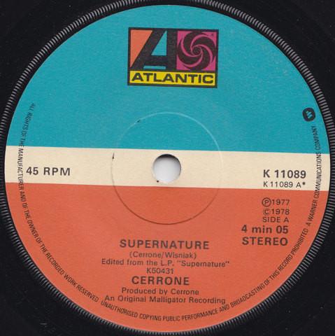 

7inch Record CERRONE - Supernature K11089 Atlantic 1978 UK Dance & Electronica Used
