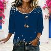 Women Plus Size White Round Neck Half Sleeve Loose Fit Halloween Dachshund Printed Blouse