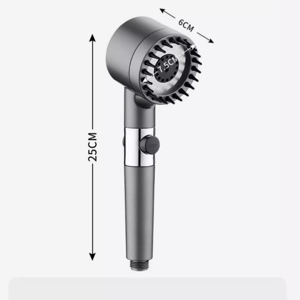 

Lotus Head 3-Speed Pressurized Filter Shower Head with Massage Spray