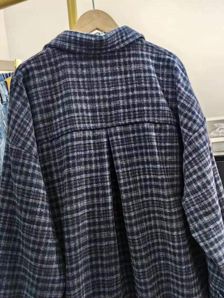 Korean Style Loose Lapel Plaid Hooded Shirt for Autumn/Winter 2025 - Plus Size, Thickened, Brushed.