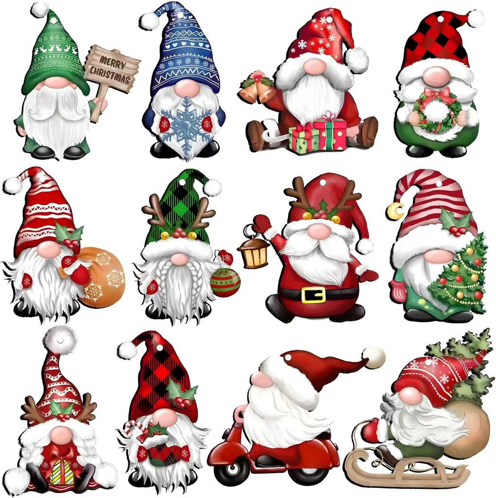 Set Wooden Christmas Dwarf Gnome Decoration Christmas Tree Decoration Wooden