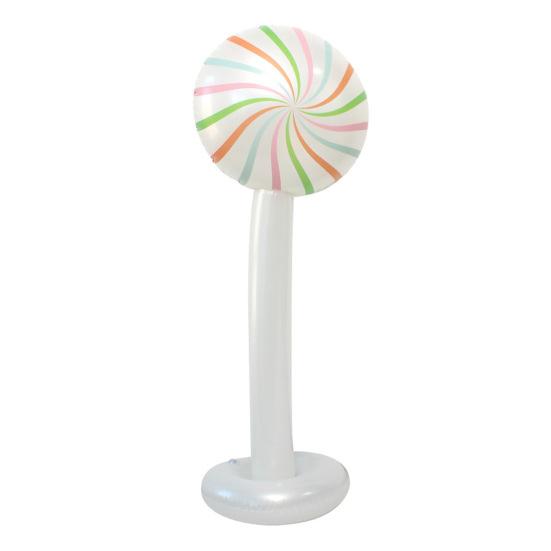 Inflatable Candy Cane Christmas Lollipop Decor 47.2 Inch PVC Outdoor Indoor Party Decoration Festive Photo Prop for Yard Home Store