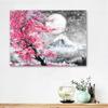 Japanese Posters with Images of Fuji Cherry, Canvas Printing, Paintings, Wall Art Photos for Living Room, Kitchen, Interior, Home Decor