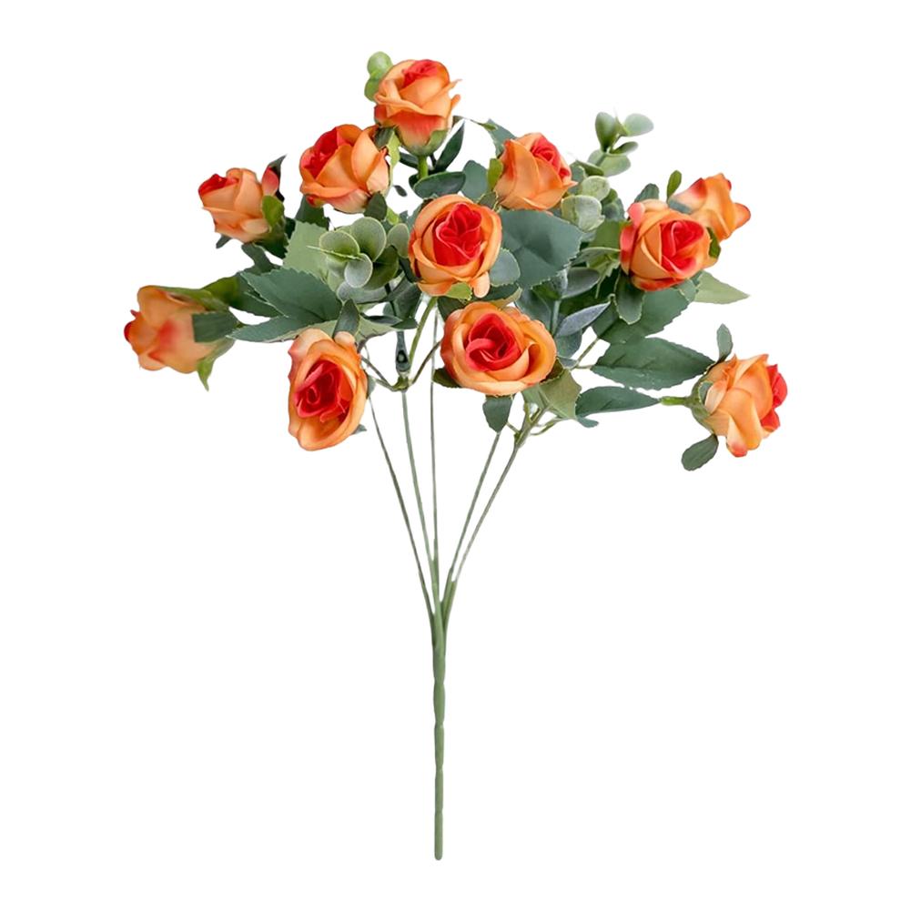 Realistic Design Faux Rose Bouquet Eucalyptus Bouquet
