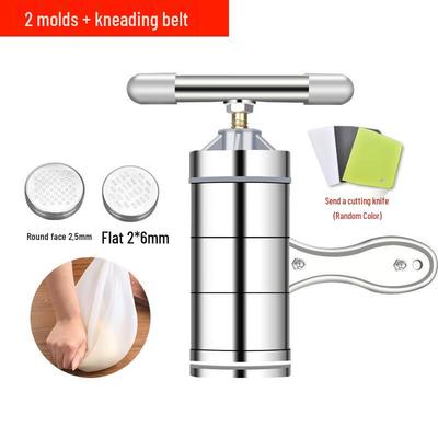 Manual Stainless Steel Noodle Maker with 2 Molds